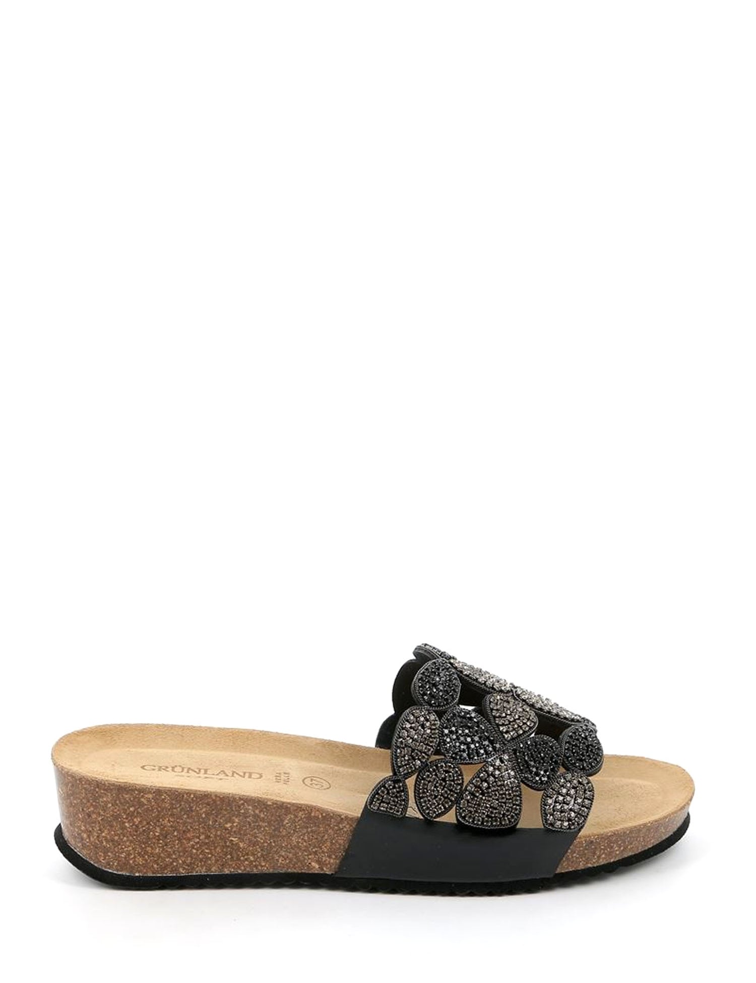 Sandali zeppa Nero Grunland