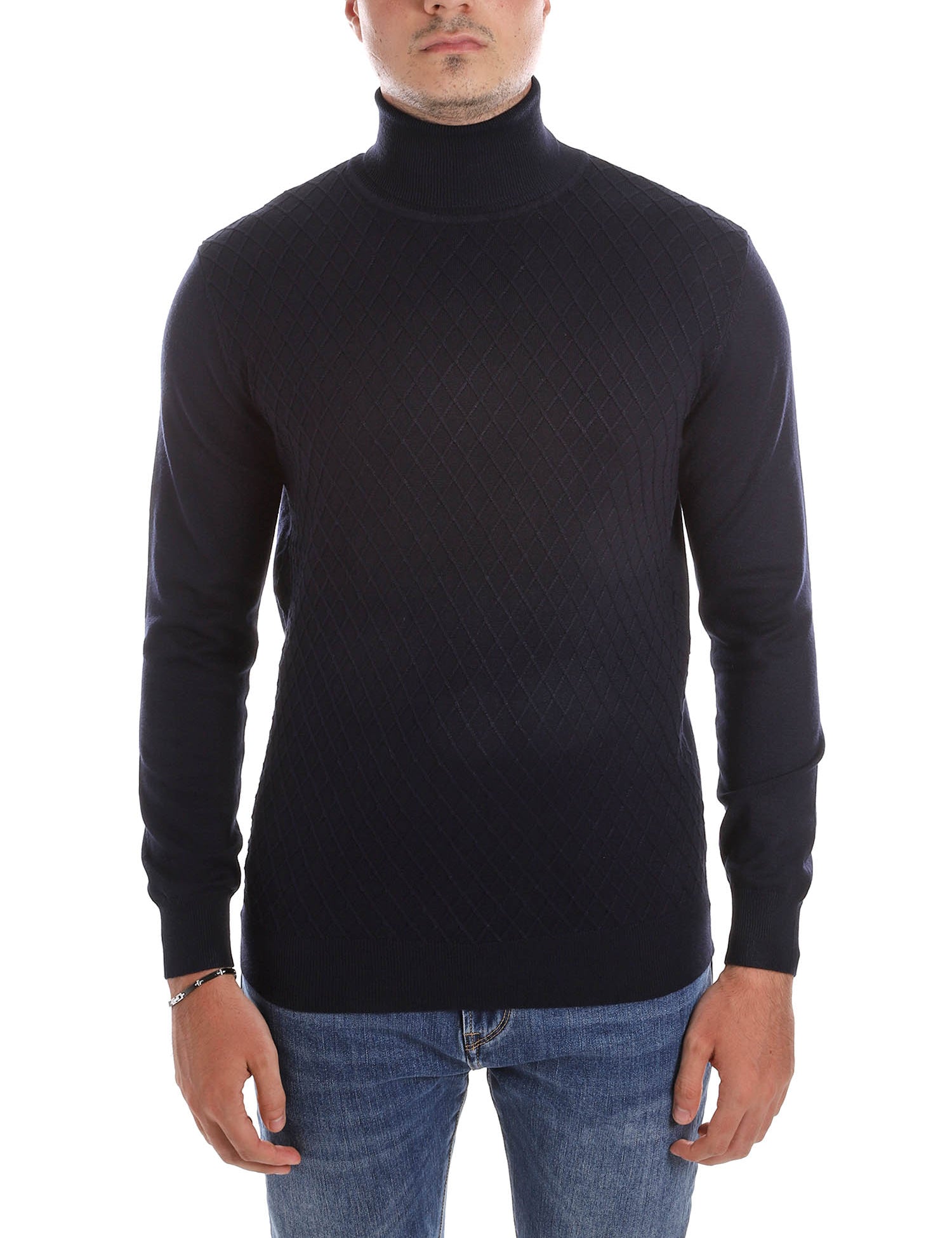 Maglie a collo alto Blu Scuro Borgoni Milano