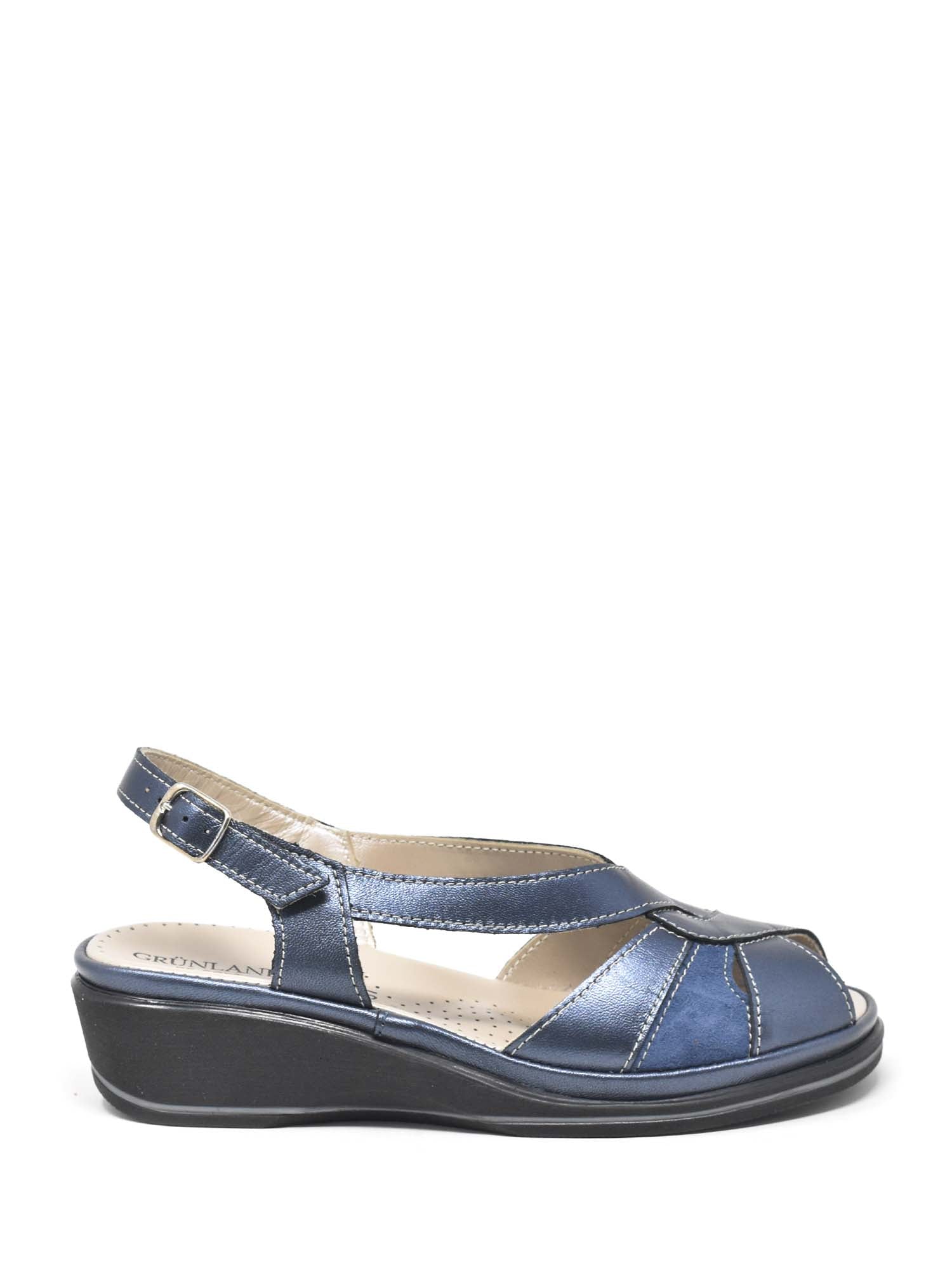 Sandali zeppa Blu Grunland