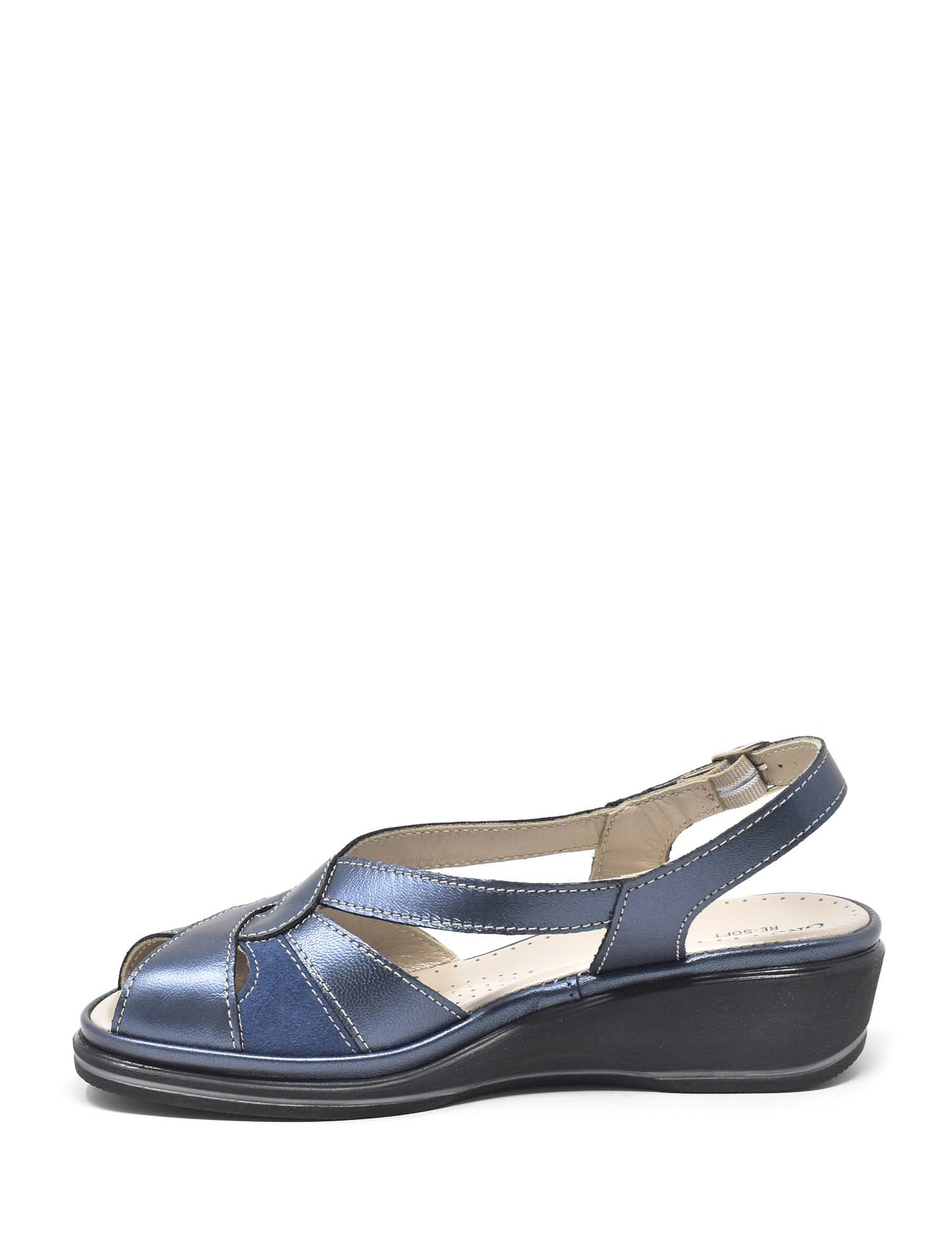 Sandali zeppa Blu Grunland