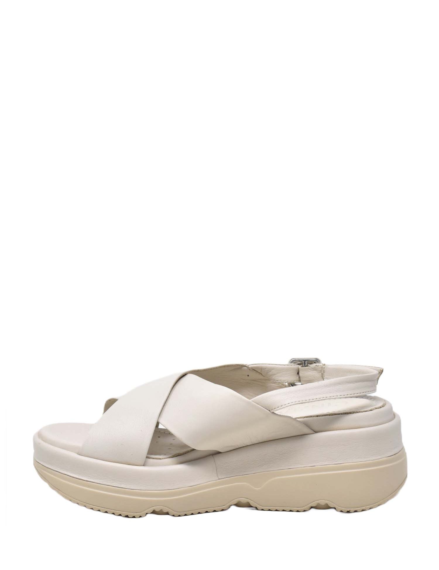 Sandali zeppa Avorio Cinzia Soft