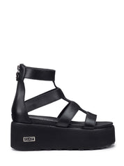 Sandali zeppa Nero Cult