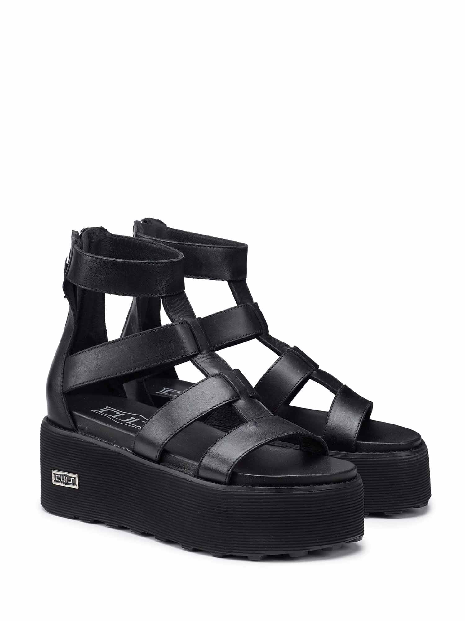 Sandali zeppa Nero Cult