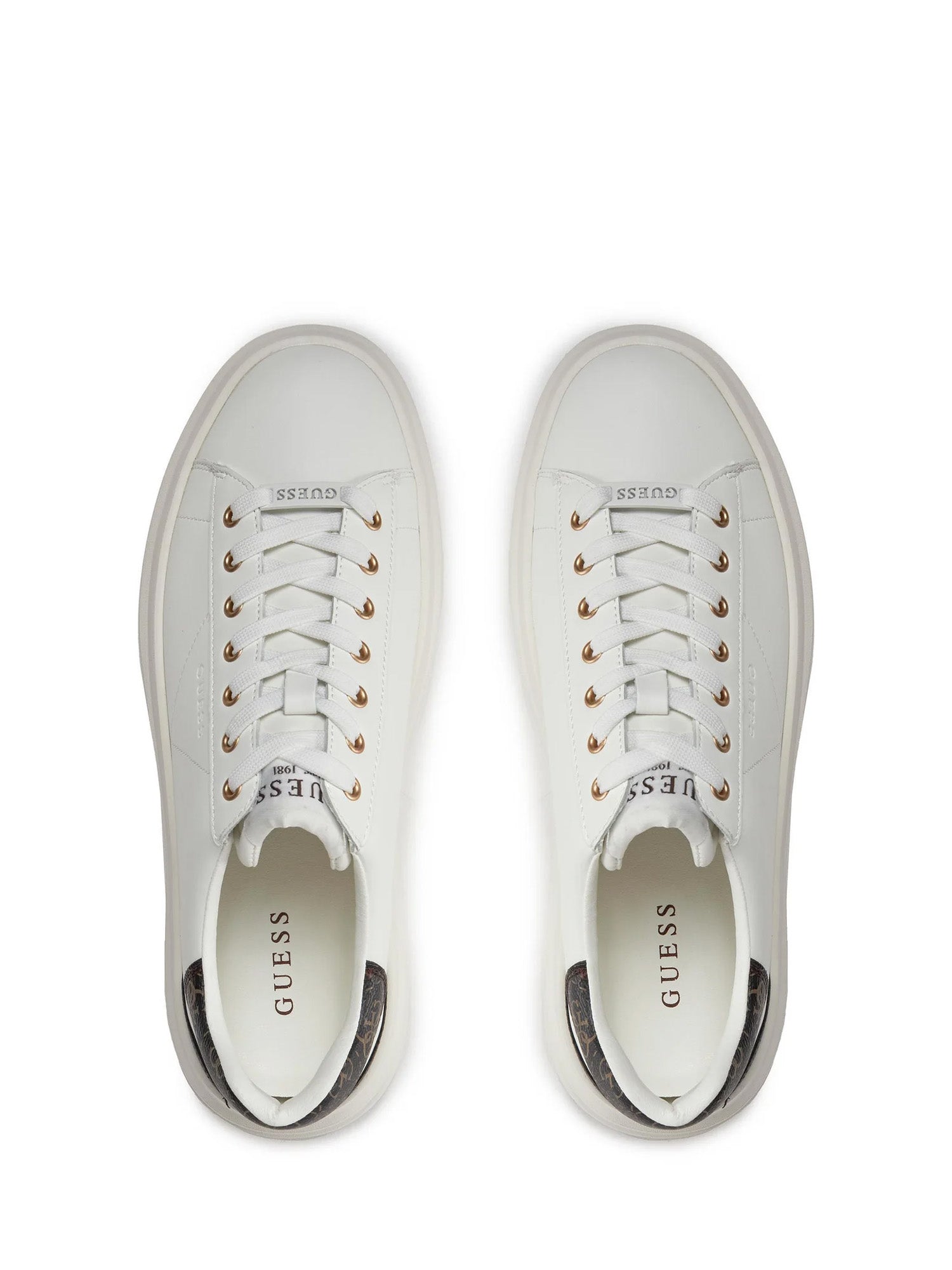 Sneakers Bianco Marrone Guess