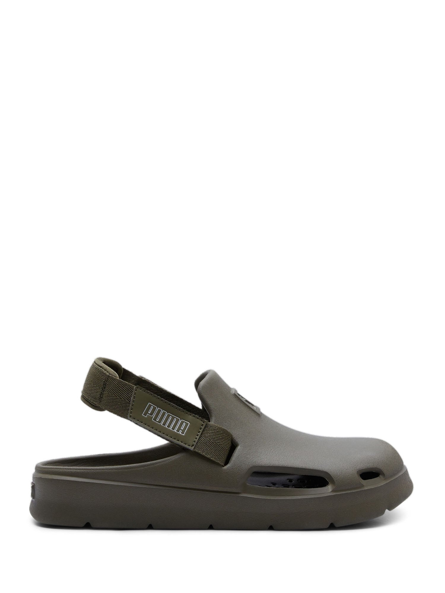 Sandali con strappi Verde Puma