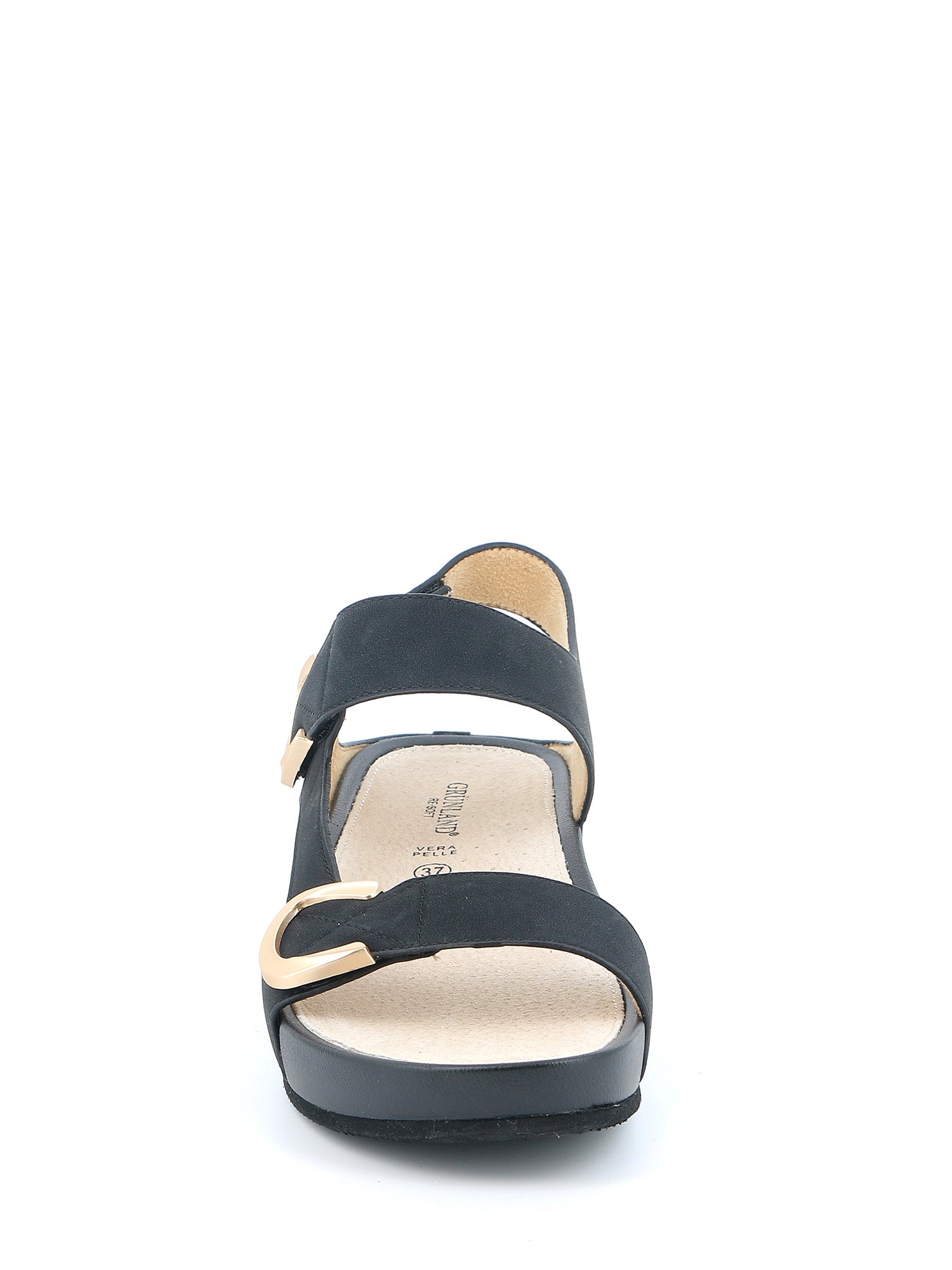 Sandali zeppa Nero Grunland