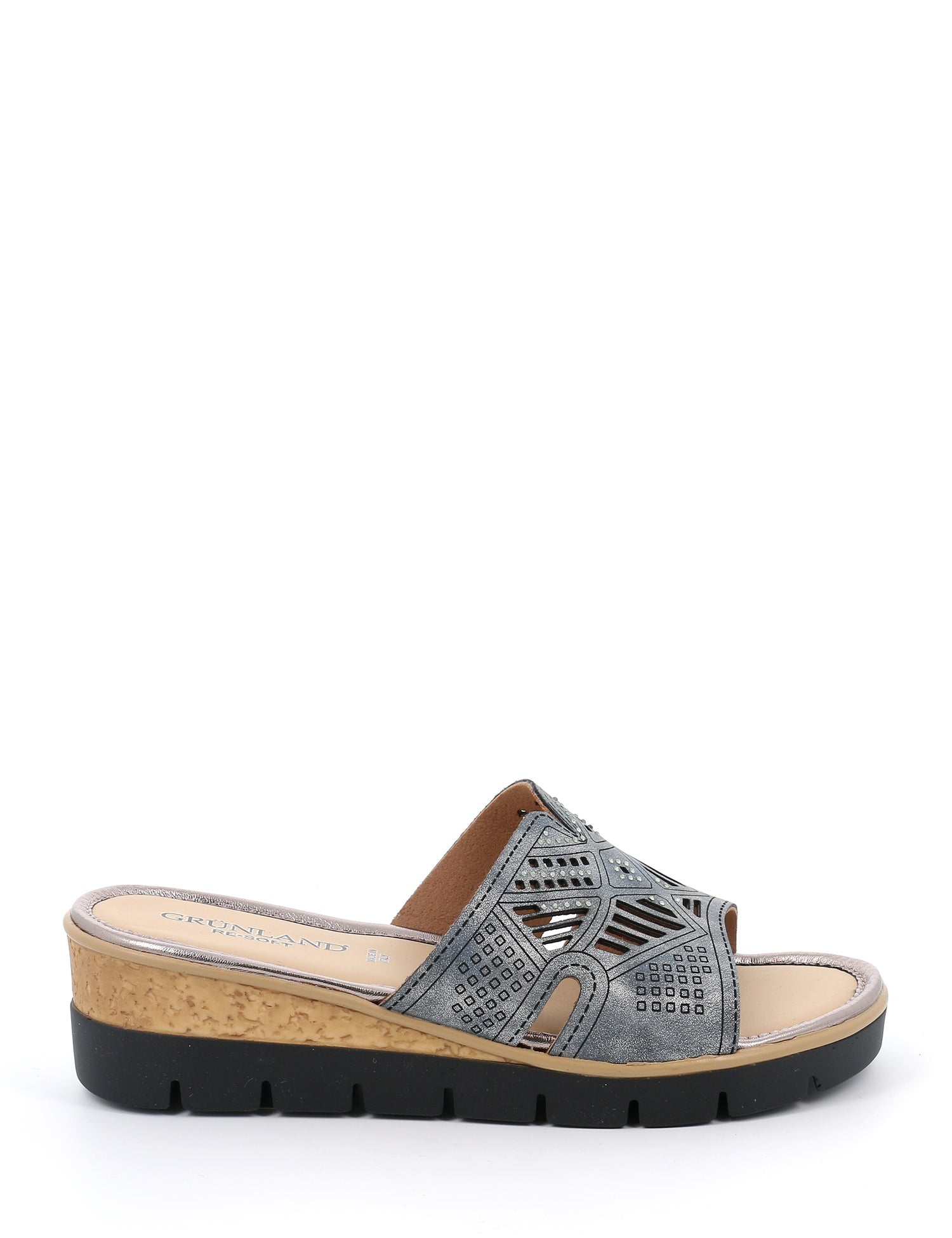 Sandali zeppa Blu Grunland