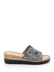 Sandali zeppa Blu Grunland