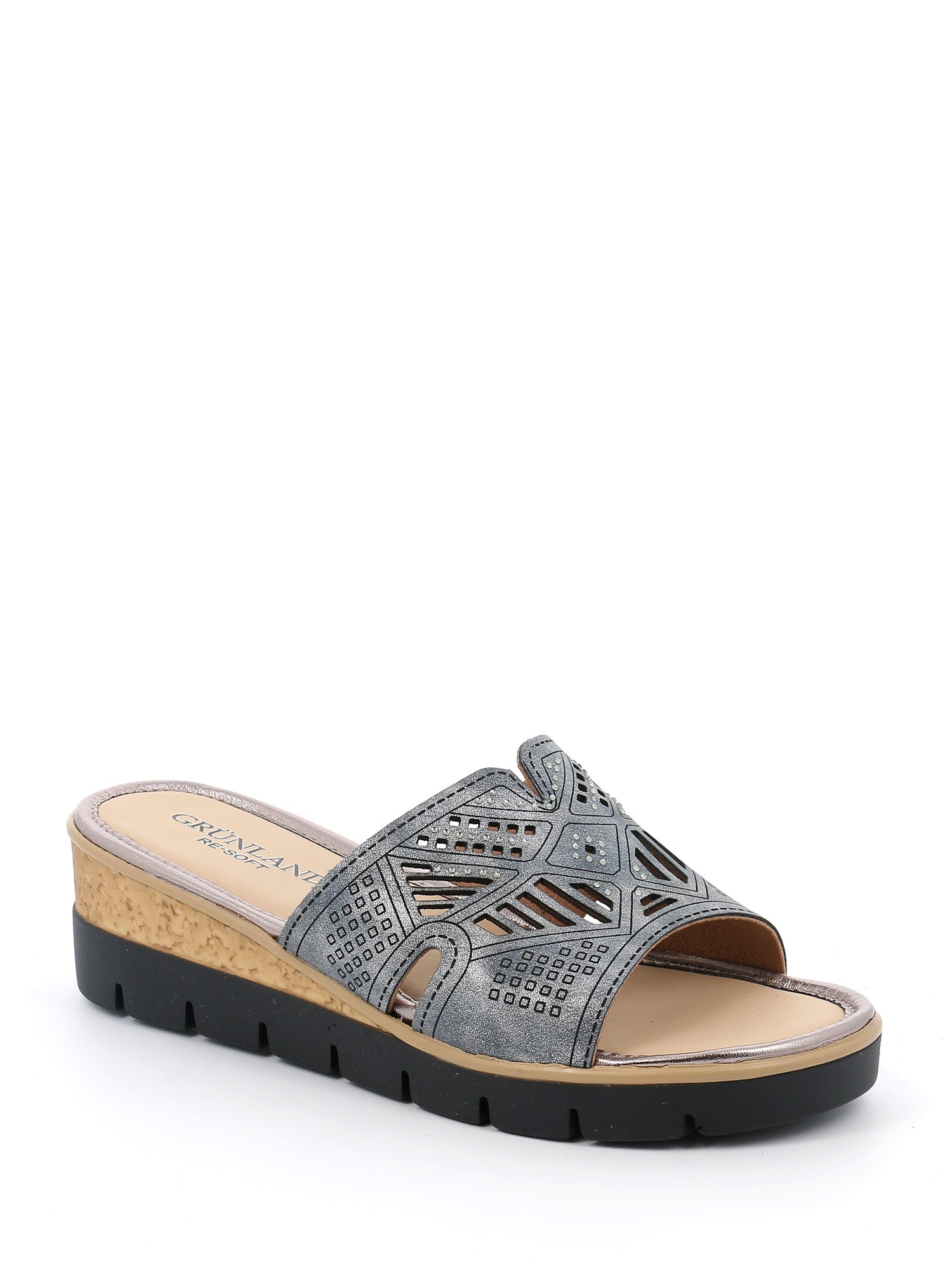 Sandali zeppa Blu Grunland