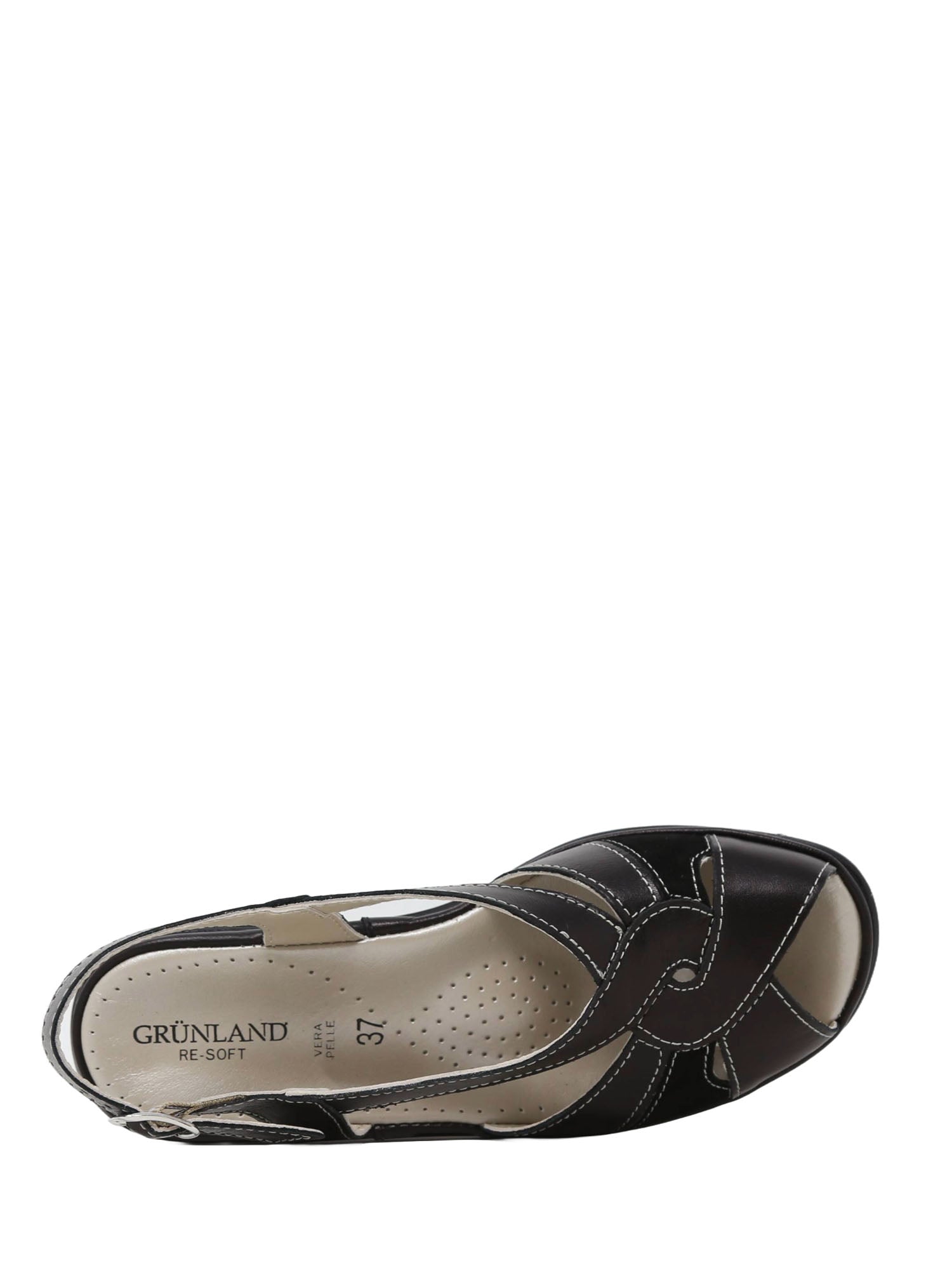 Sandali zeppa Nero Grunland