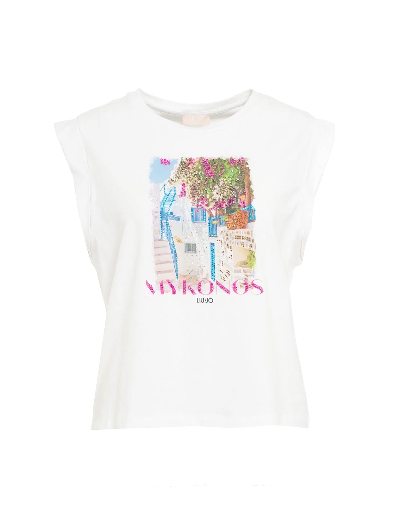 T-shirt Bianco Verde Liu-jo