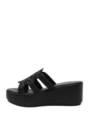 Sandali zeppa Nero Valleverde
