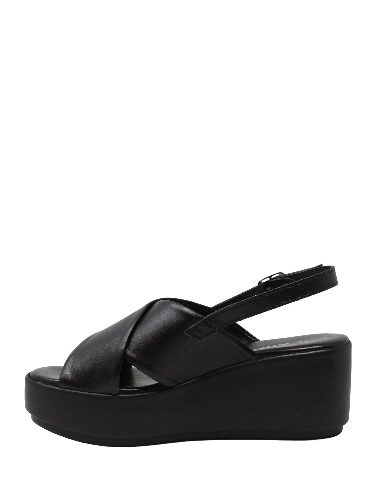 Sandali zeppa Nero Valleverde