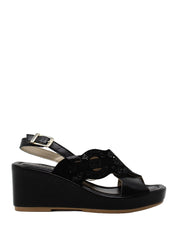 Sandali zeppa Nero Valleverde