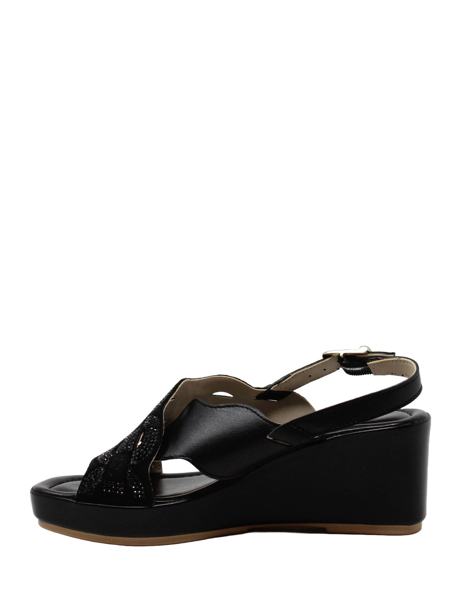 Sandali zeppa Nero Valleverde