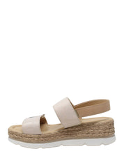 Sandali zeppa Beige Valleverde