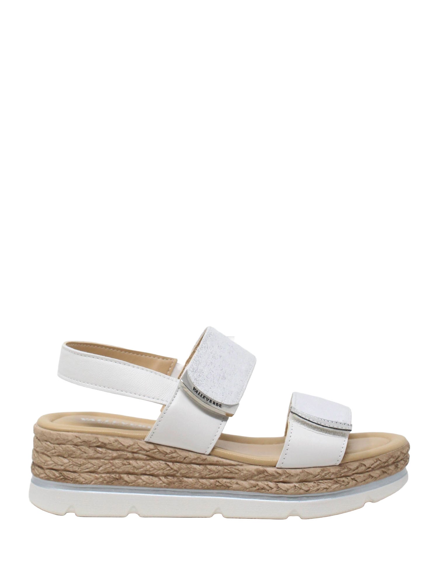 Sandali zeppa Bianco Valleverde