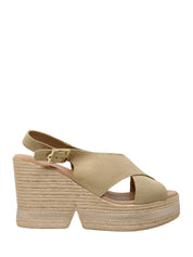 Sandali zeppa Beige Valleverde