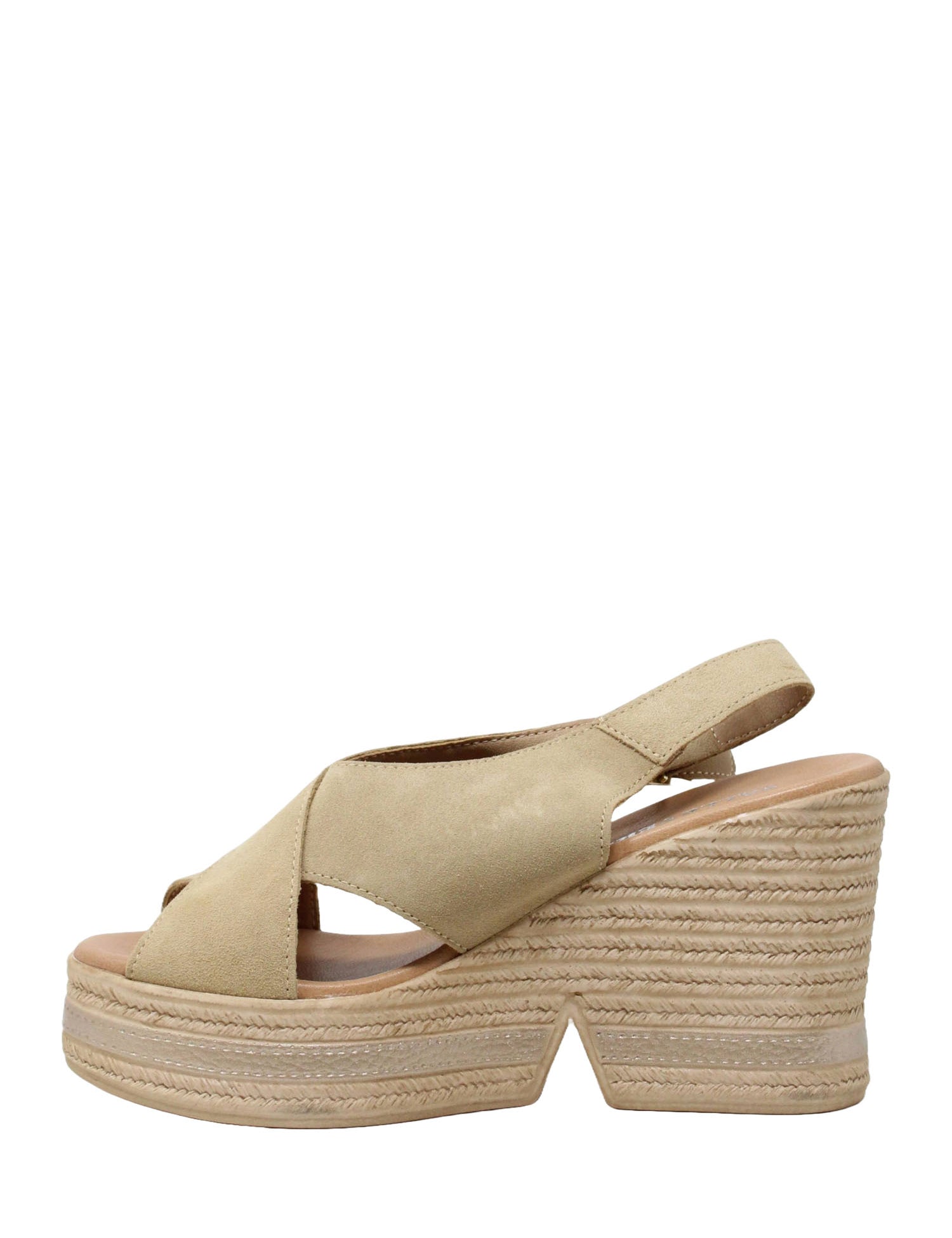 Sandali zeppa Beige Valleverde
