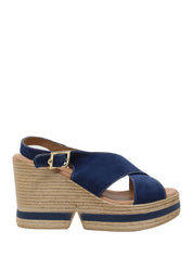 Sandali zeppa Blu Valleverde