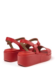 Sandali zeppa Rosso Camper