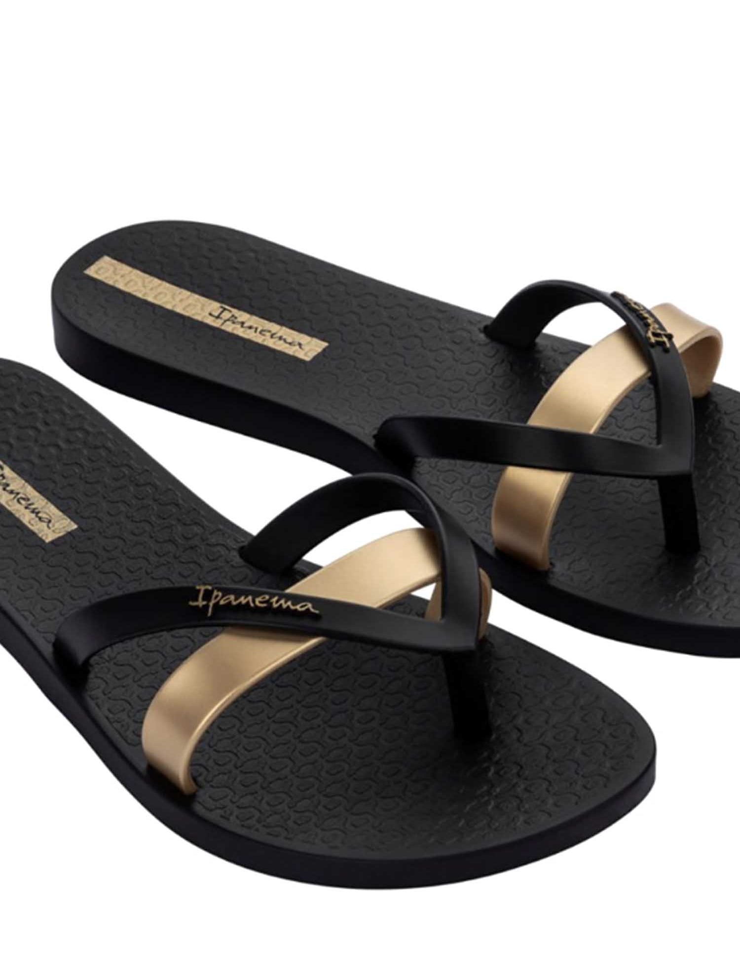 Infradito Nero Oro Ipanema