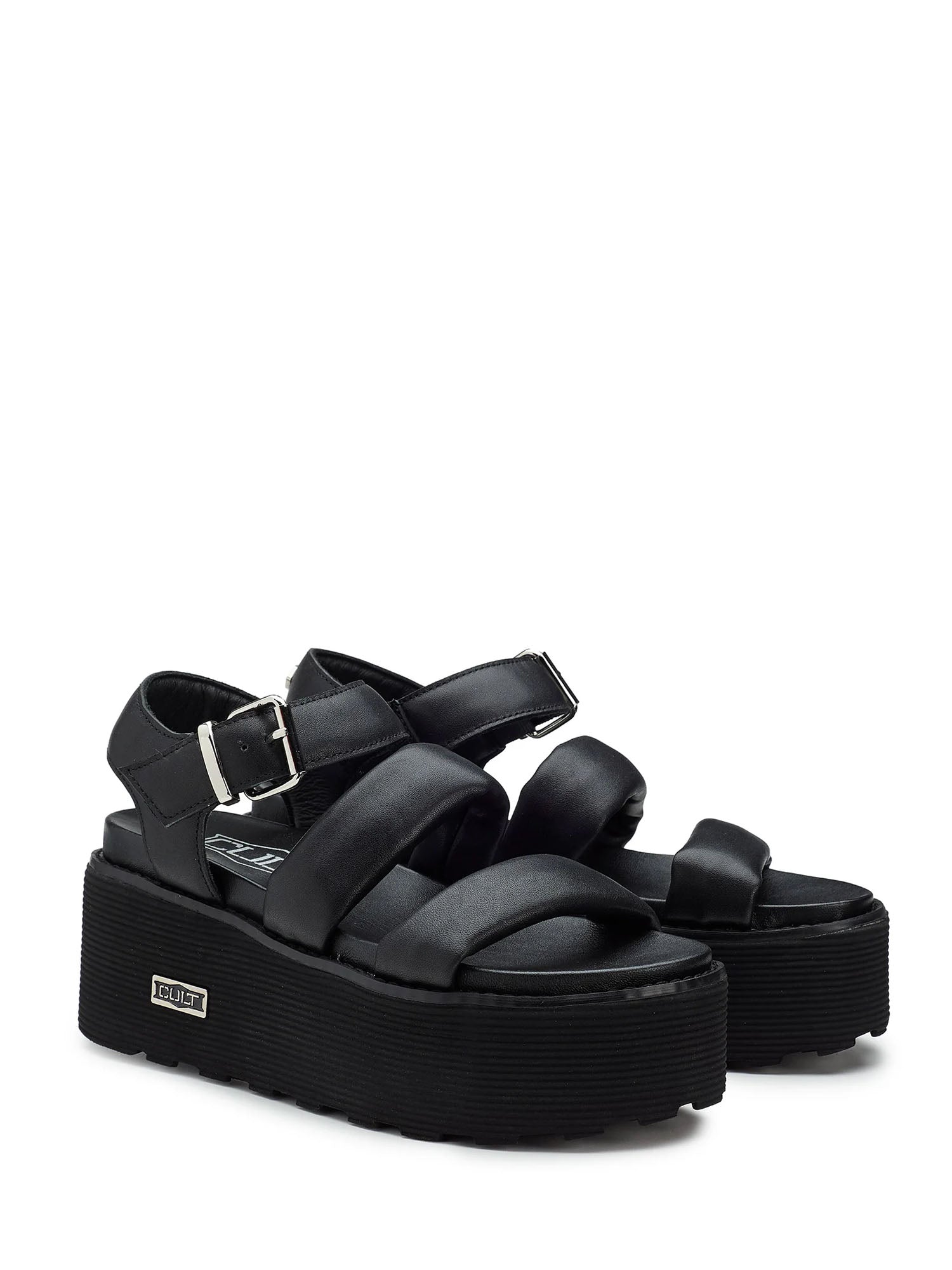Sandali zeppa Nero Cult