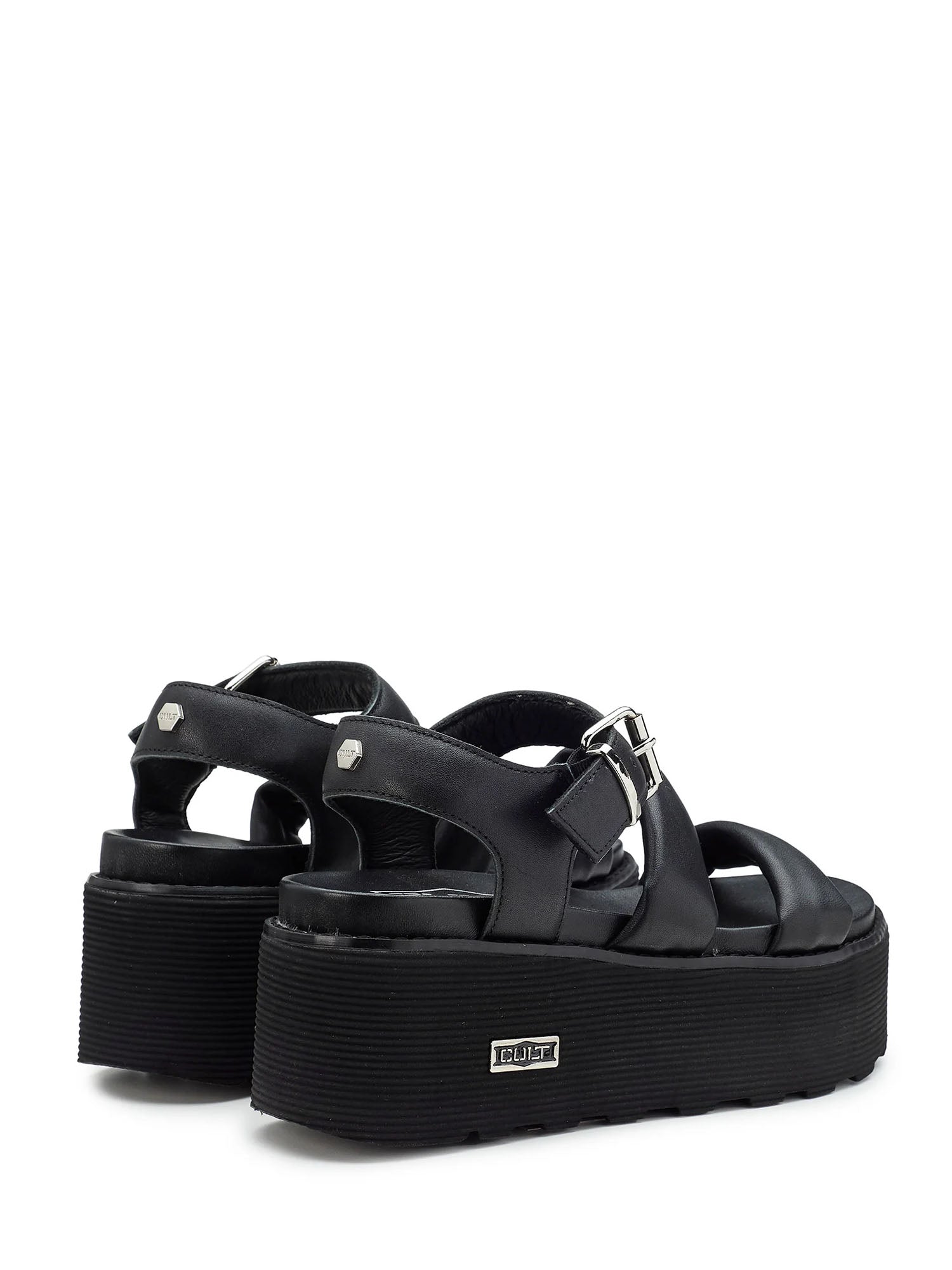 Sandali zeppa Nero Cult