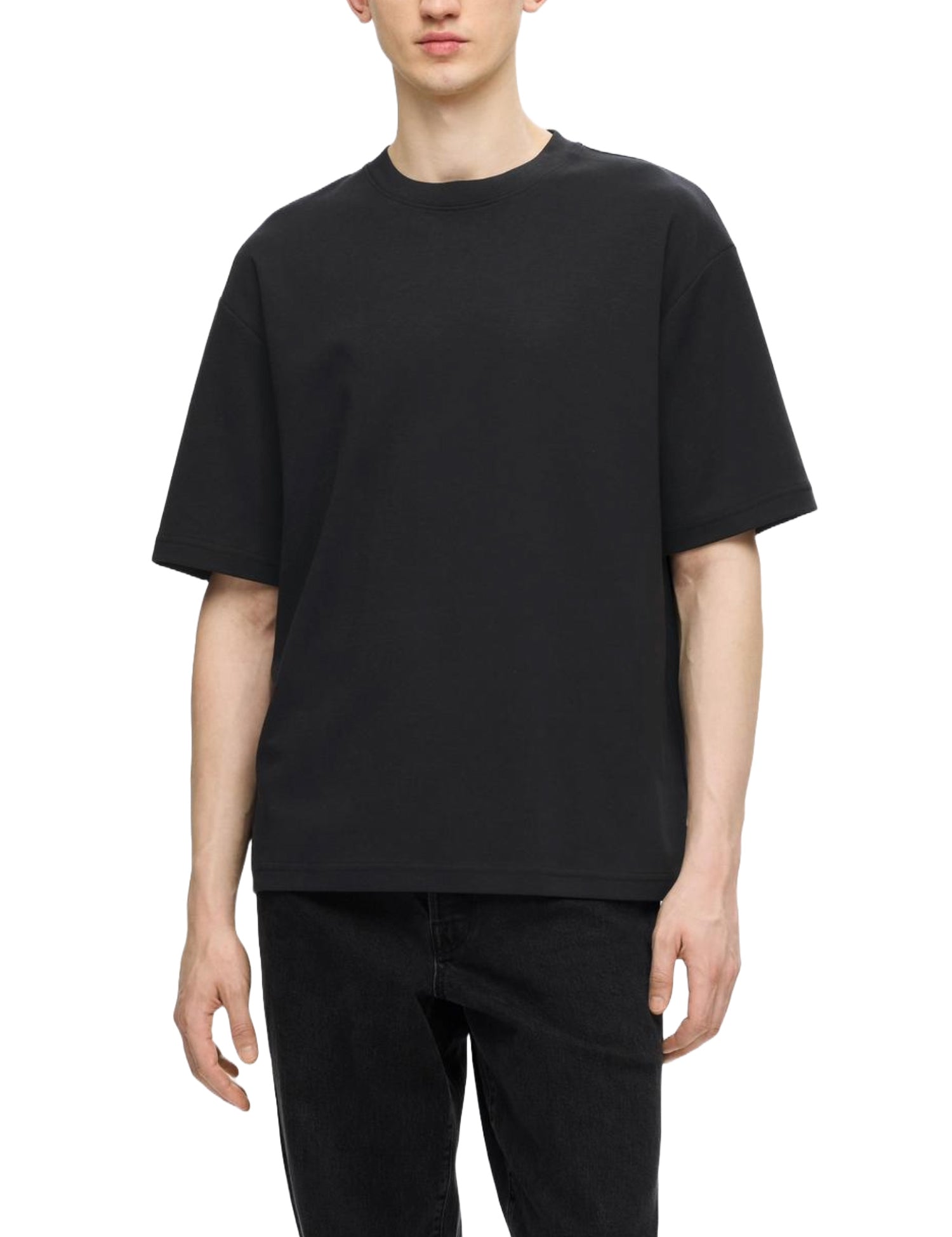 T-shirt Nero Selected Homme Black