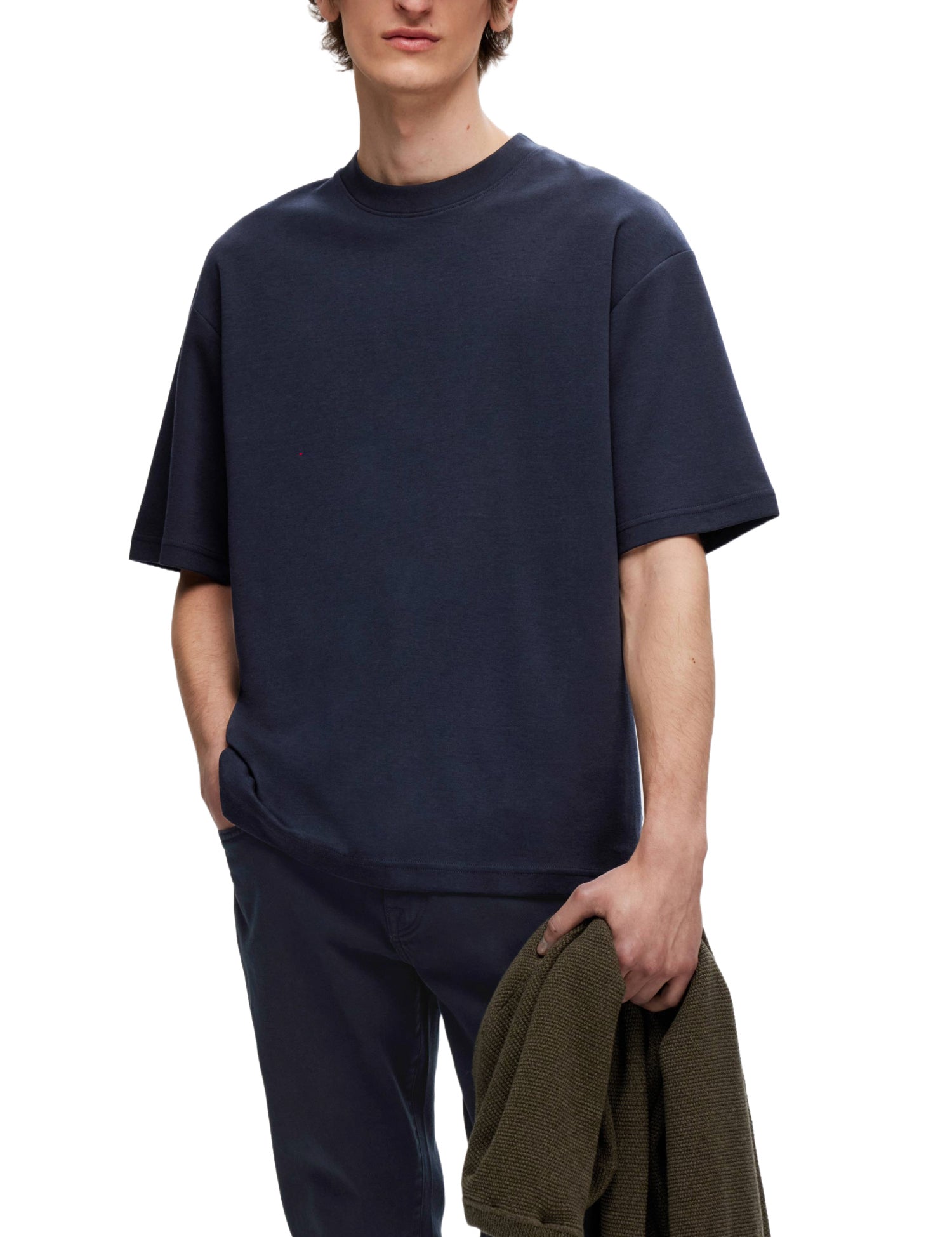 T-shirt Blu Selected Homme Black