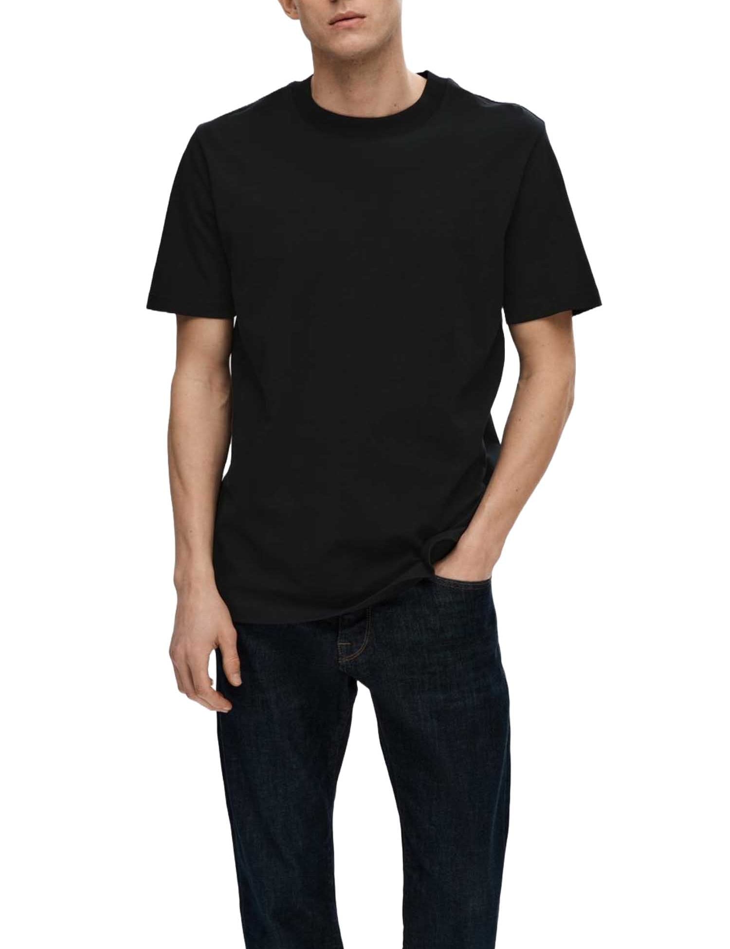 T-shirt Nero Selected Homme Black