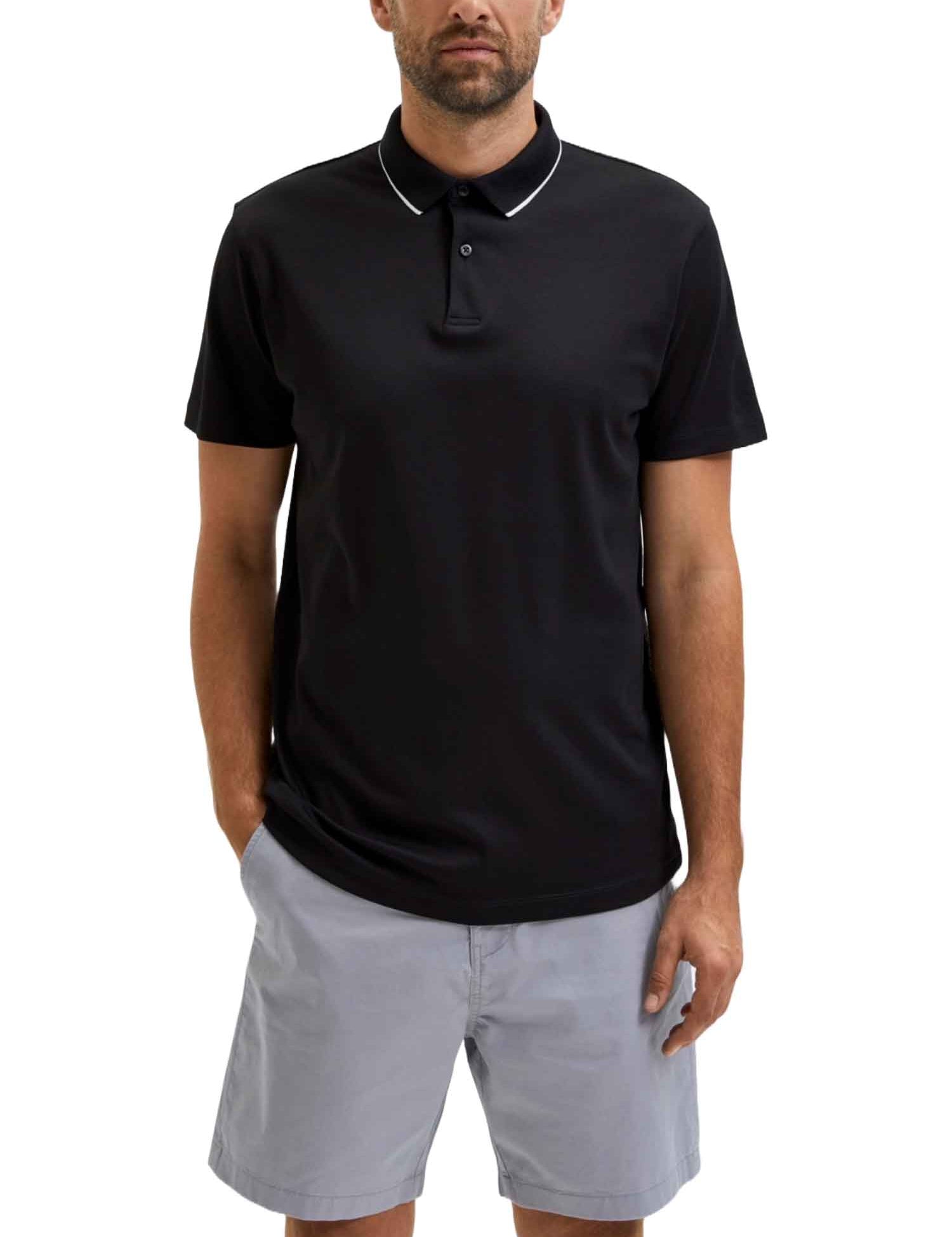 Polo Nero Selected Homme Black