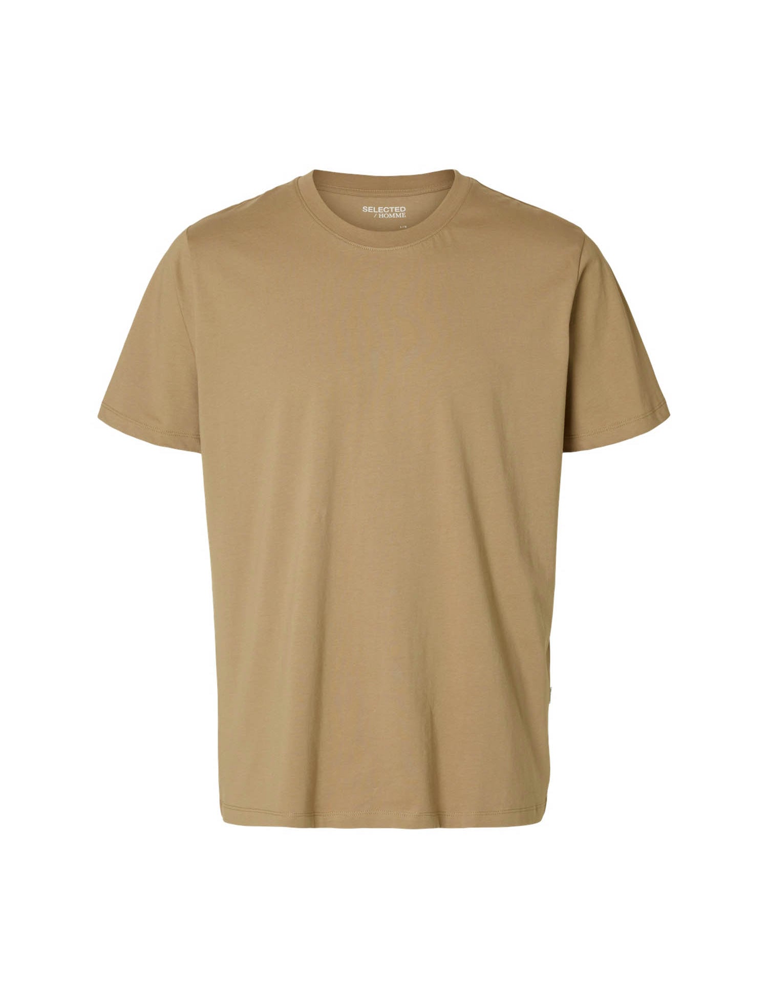 T-shirt Beige Selected Homme Black