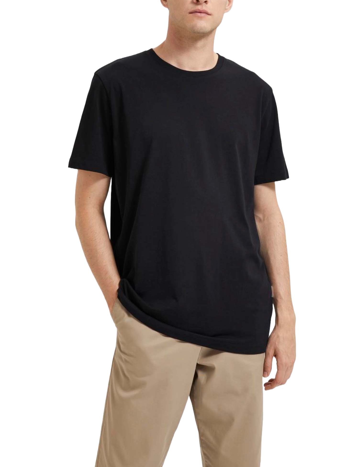 T-shirt Nero Selected Homme Black
