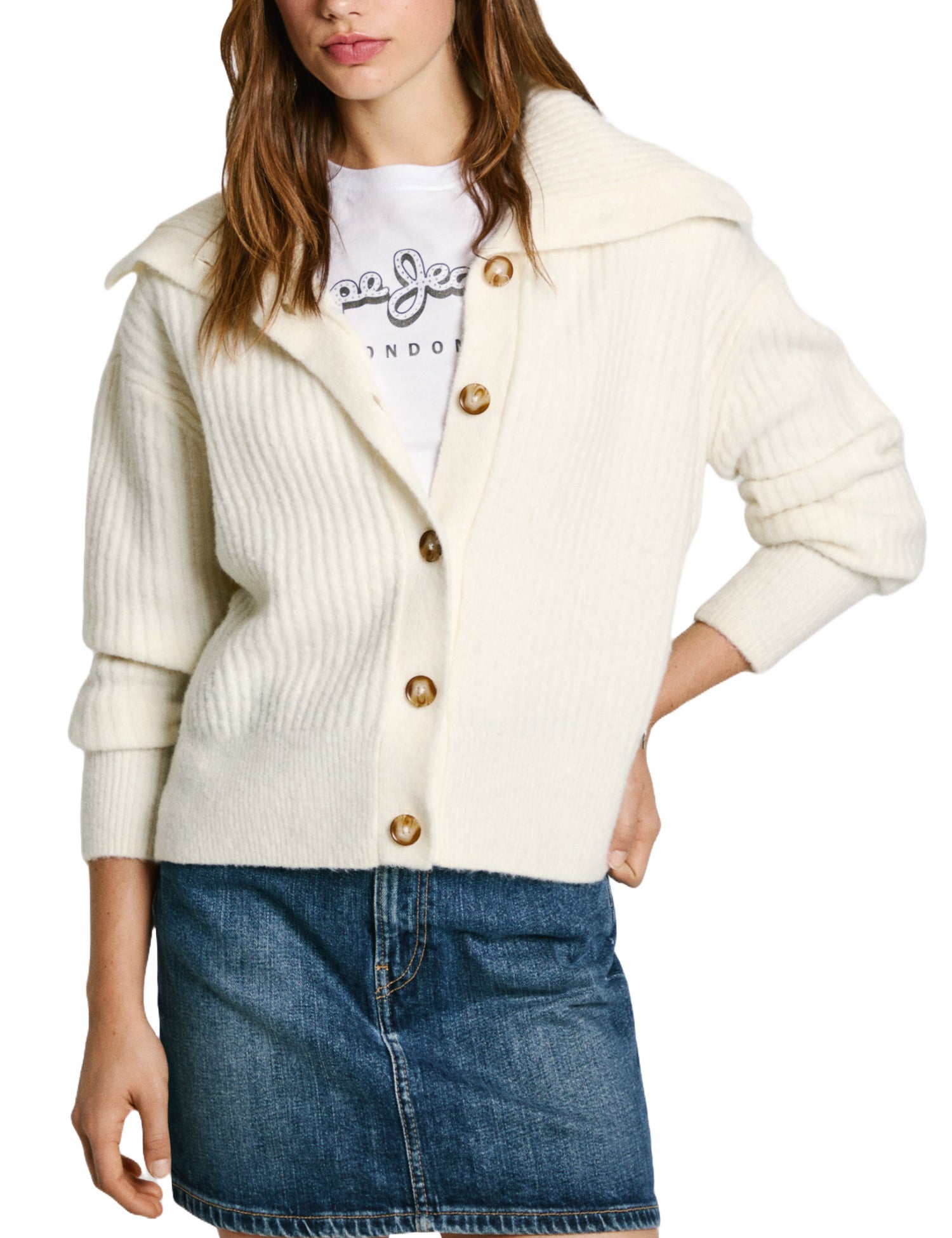 Cardigan Avorio Pepe Jeans