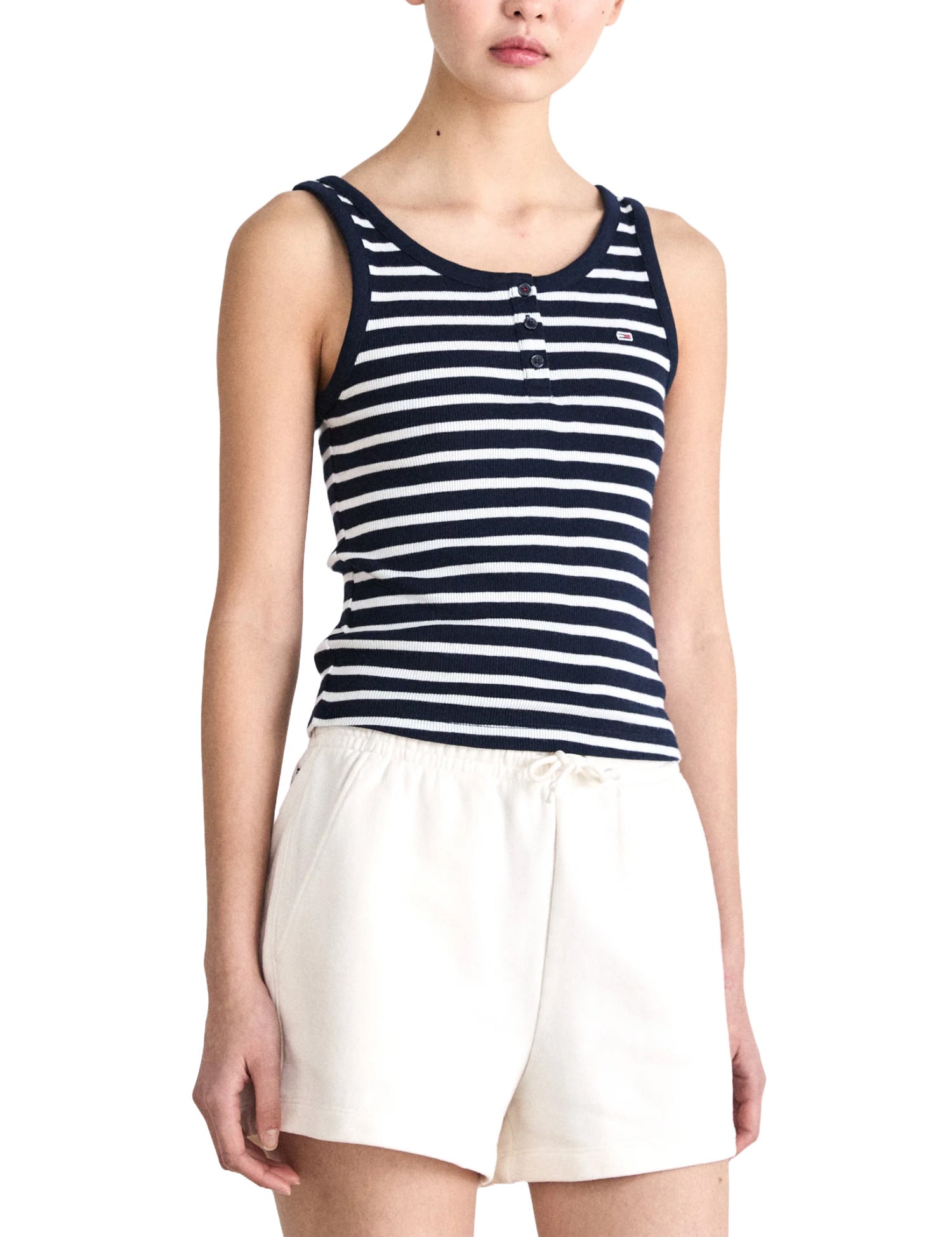 Canotte Blu Bianco Tommy Jeans