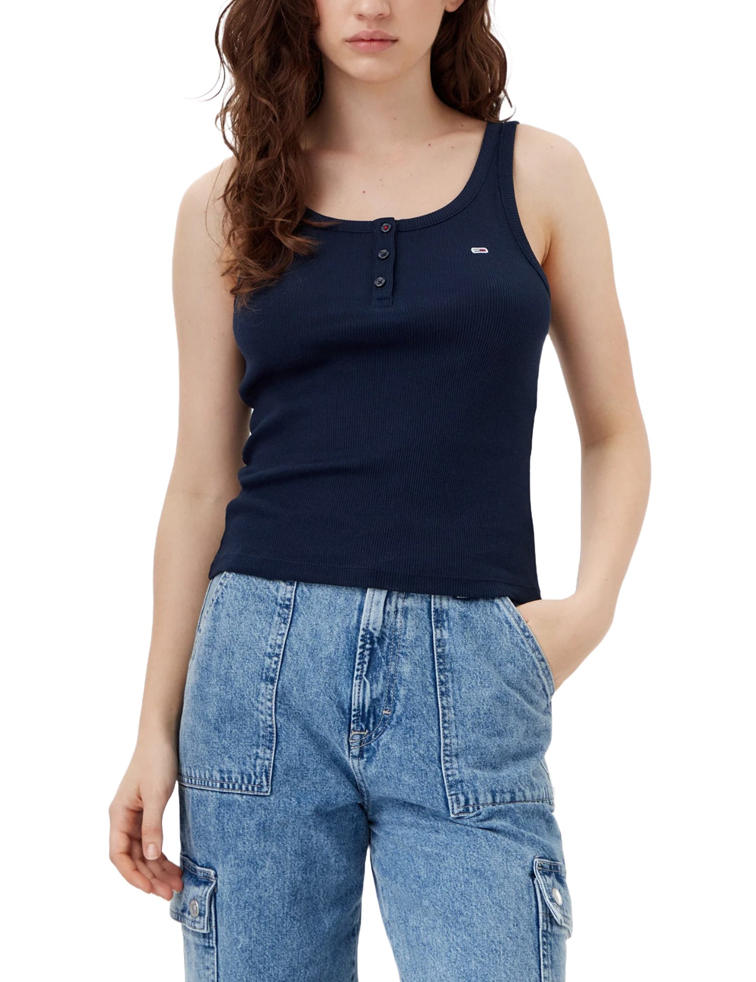 Canotte Blu Scuro Tommy Jeans