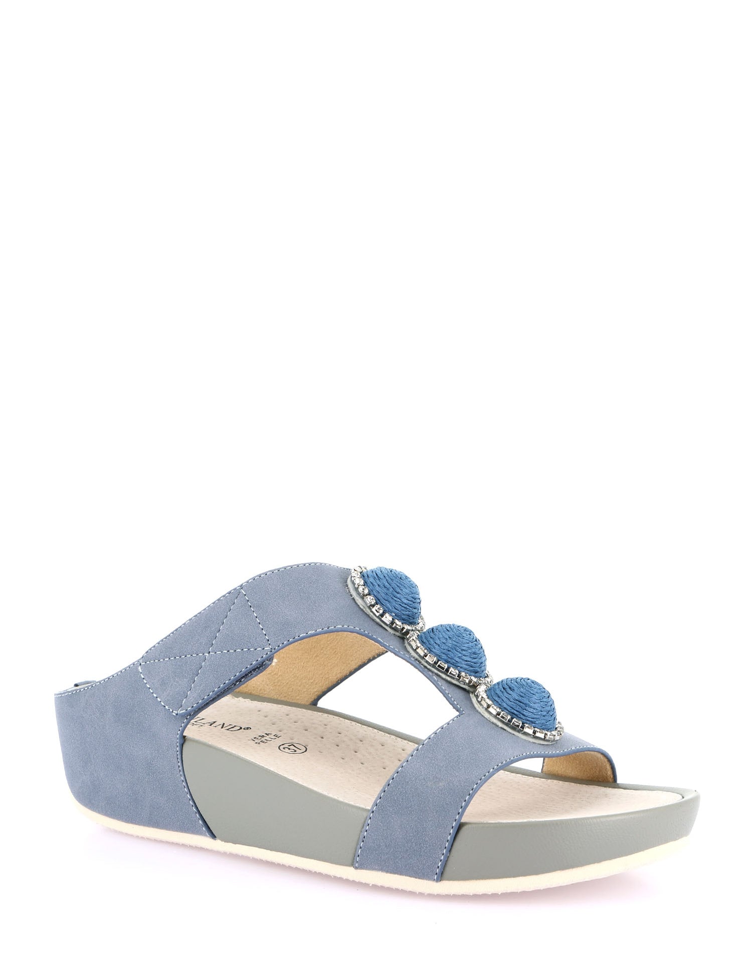 Sandali zeppa Blu Grunland