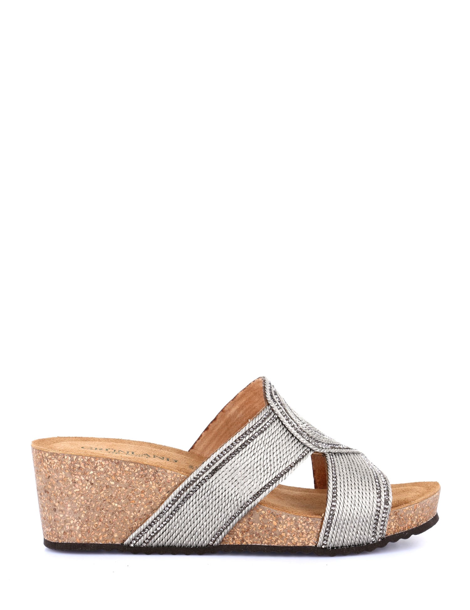 Sandali zeppa Argentato Grunland