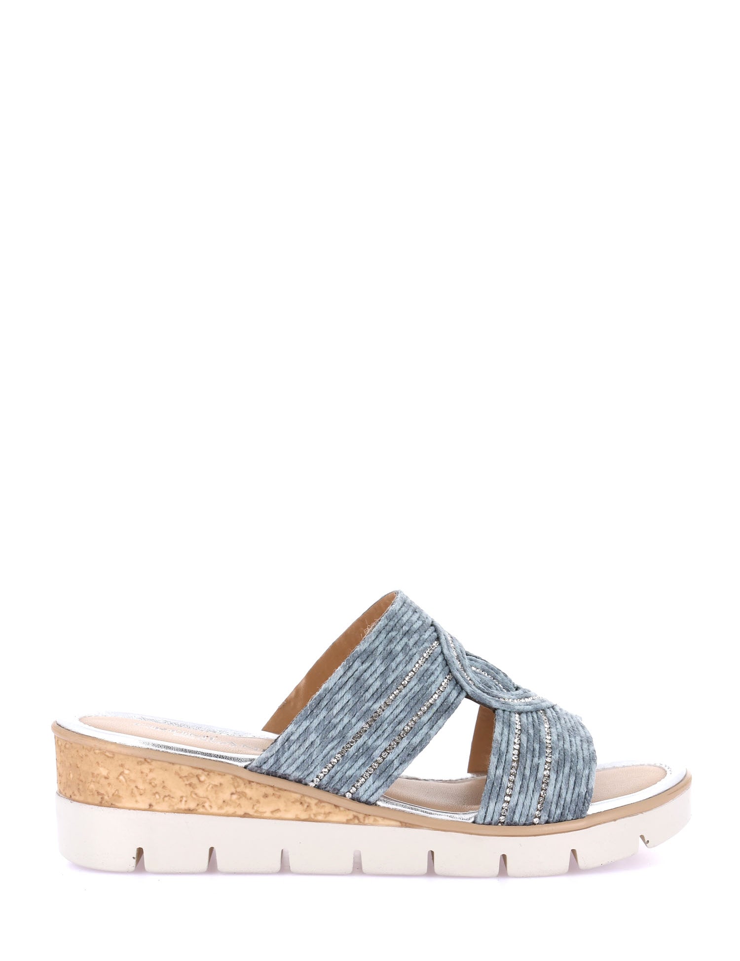 Sandali zeppa Blu Grunland