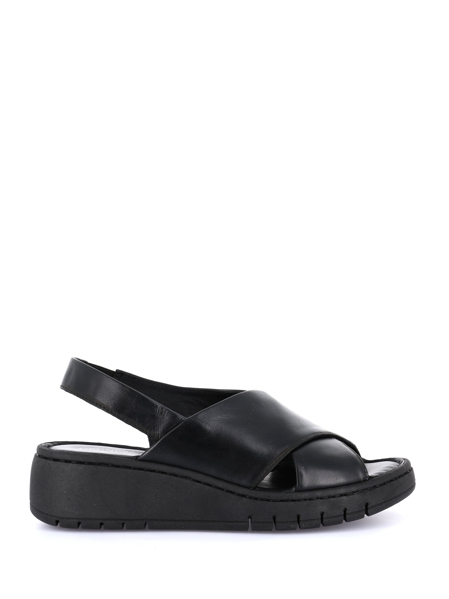 Sandali zeppa Nero Grunland