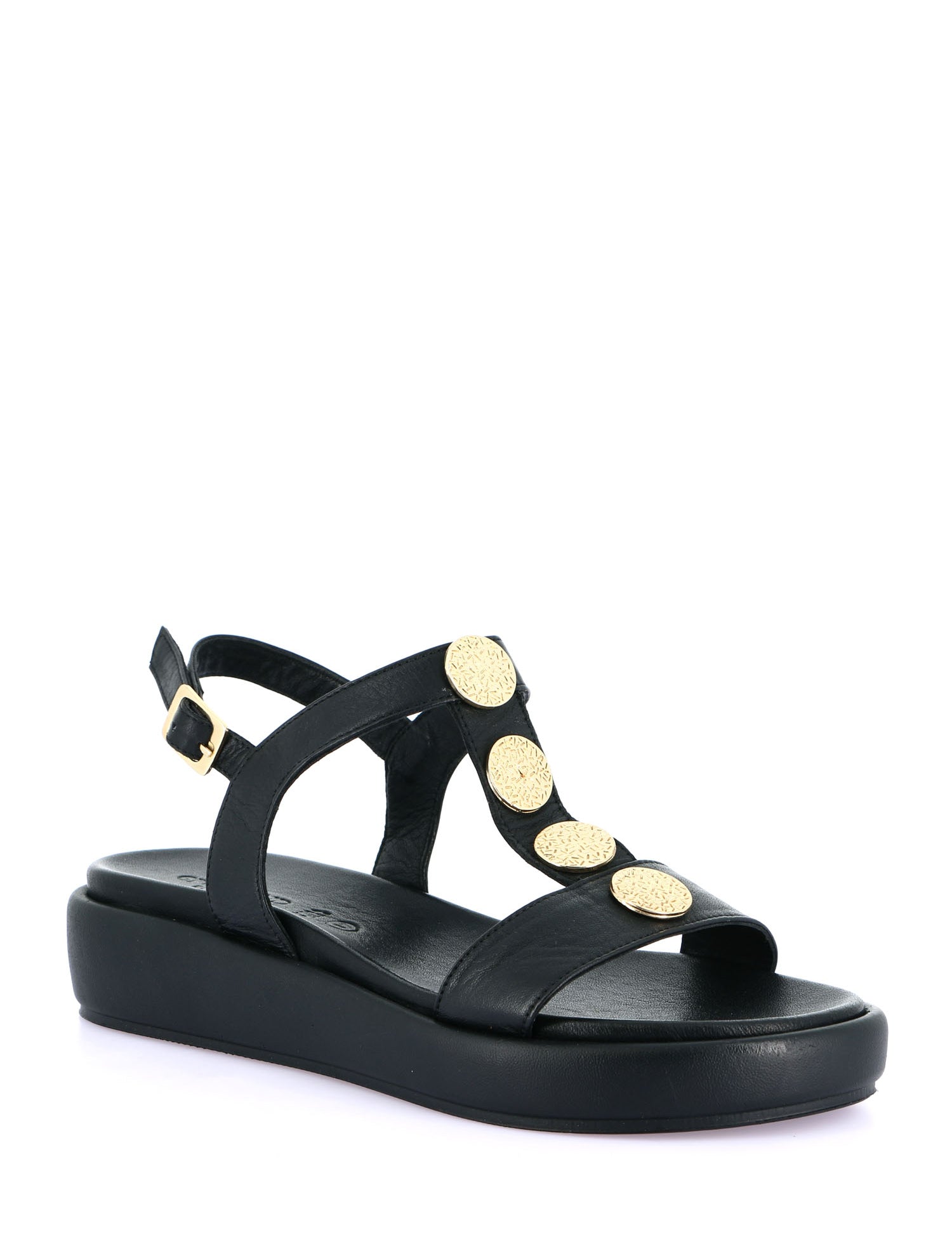 Sandali zeppa Nero Grunland