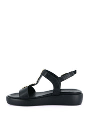 Sandali zeppa Nero Grunland