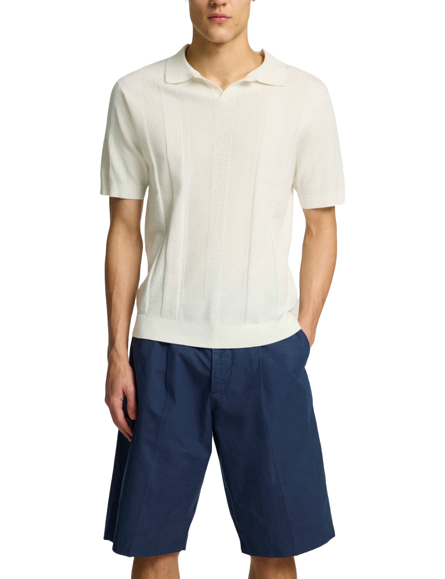Polo Avorio Selected Homme Black