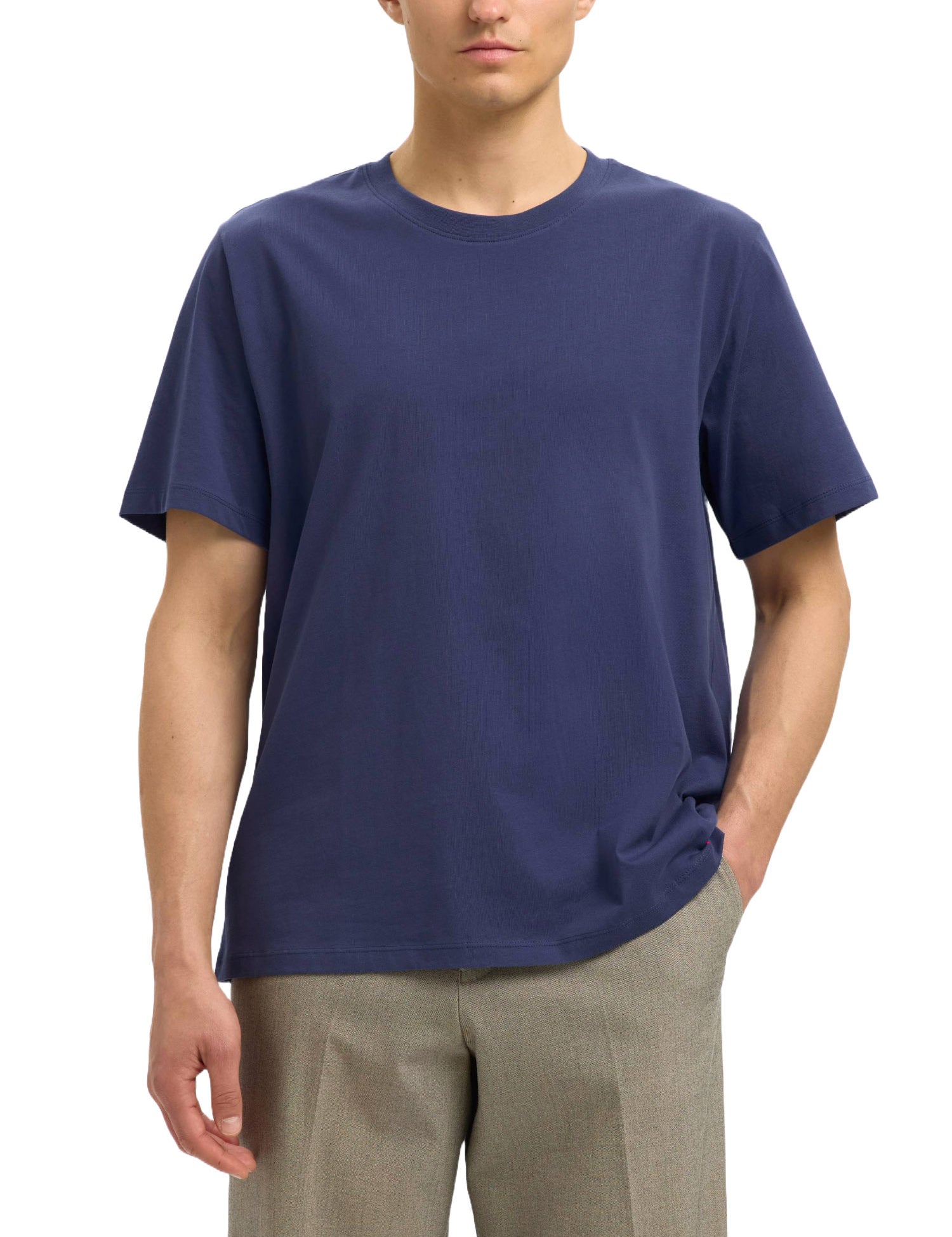 T-shirt Blu Chiaro Selected Homme Black