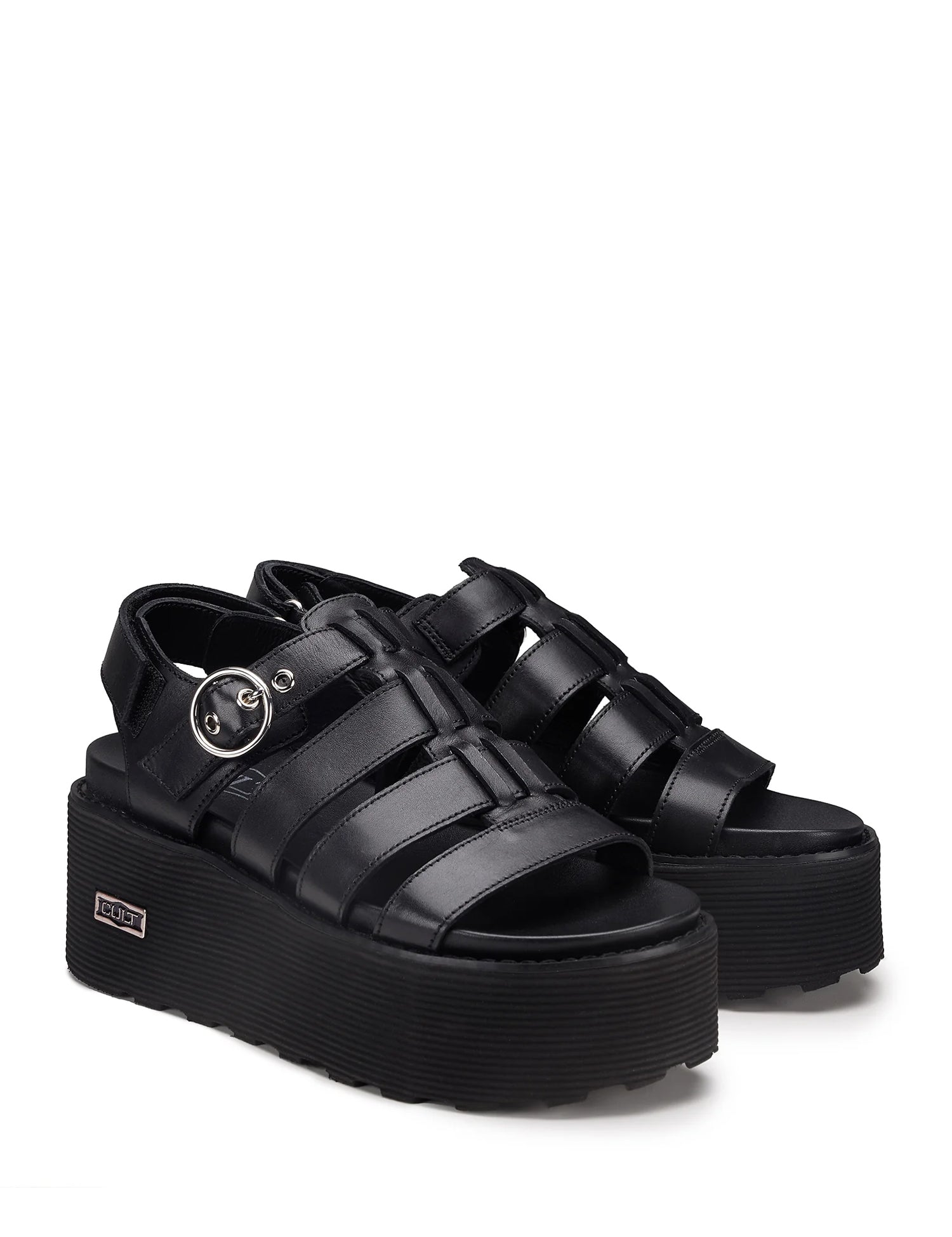 Sandali zeppa Nero Cult