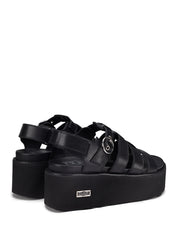 Sandali zeppa Nero Cult