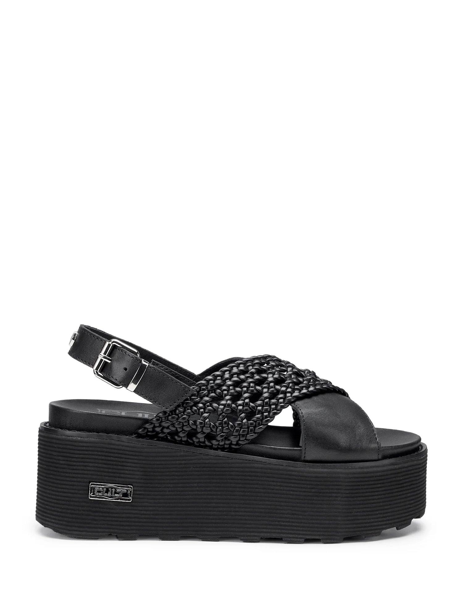 Sandali zeppa Nero Cult
