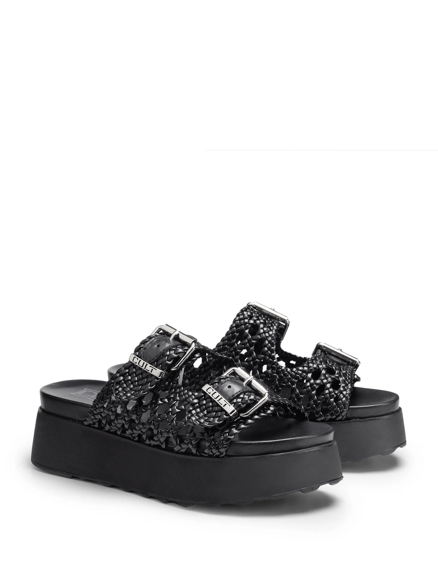 Sandali zeppa Nero Cult