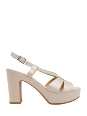 Sandali tacco Beige Valleverde